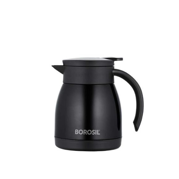 Borosil 500ML - Stainless Steel - Vacuum Insulated Teapot Flask, Black