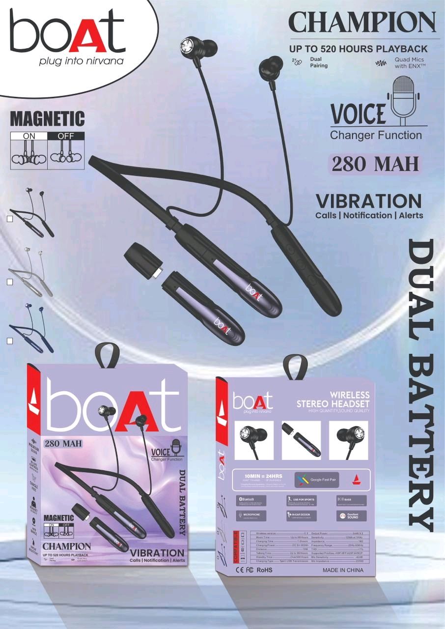 Boat Rockerz (452) Magnetic 🧲 on Off+ Bass+ Colour full Buds+ All