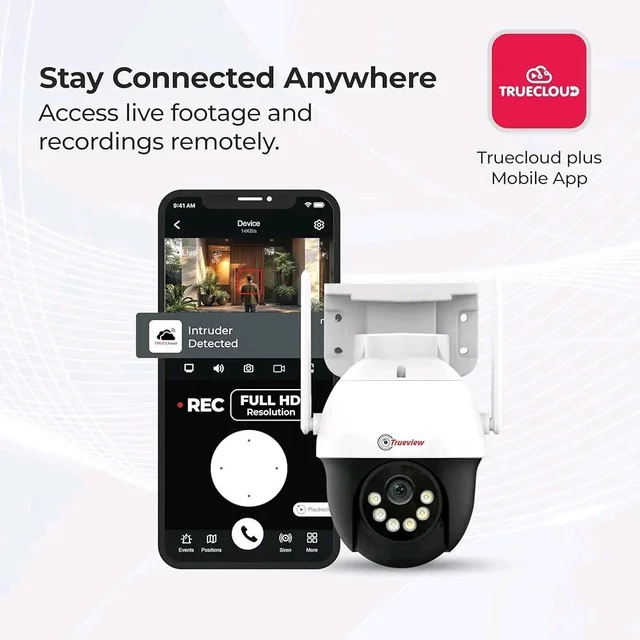 TRUEVIEW Trueview 4G SIM 3MP Mini Pan-Tilt-Zoom CCTV Camera | STQC Certified