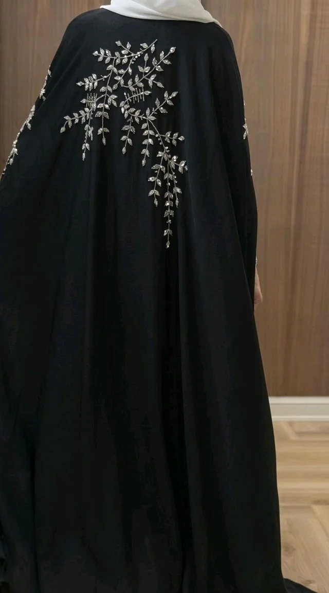Arabic Kaftan Abaya Handwork Abaya Korean Nida Fabric (Imported) - 56