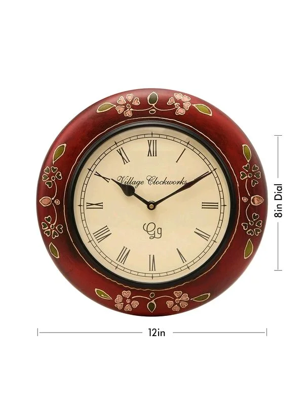 Round Handpainted Wooden 12 Inches - Brown