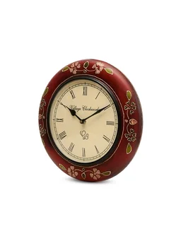 Round Handpainted Wooden 12 Inches - Brown