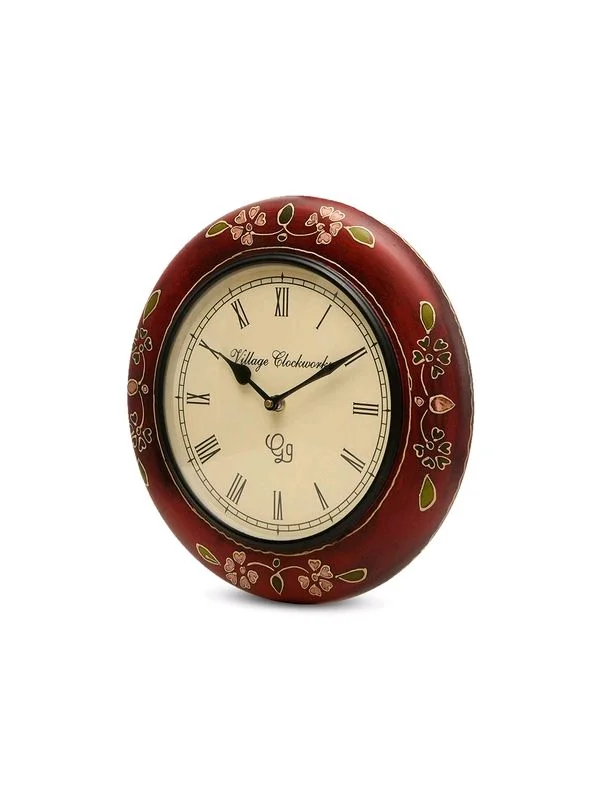 Round Handpainted Wooden 12 Inches - Brown