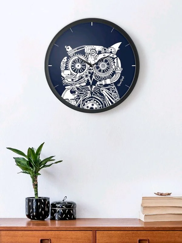 Foul Owl Analog Wall Clock - Cerulean