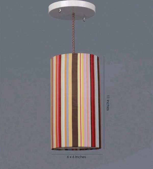 Colorful Stripes Cylindrical Hanging Shade