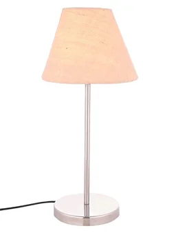 Metal Table Lamp with White Jute Shade