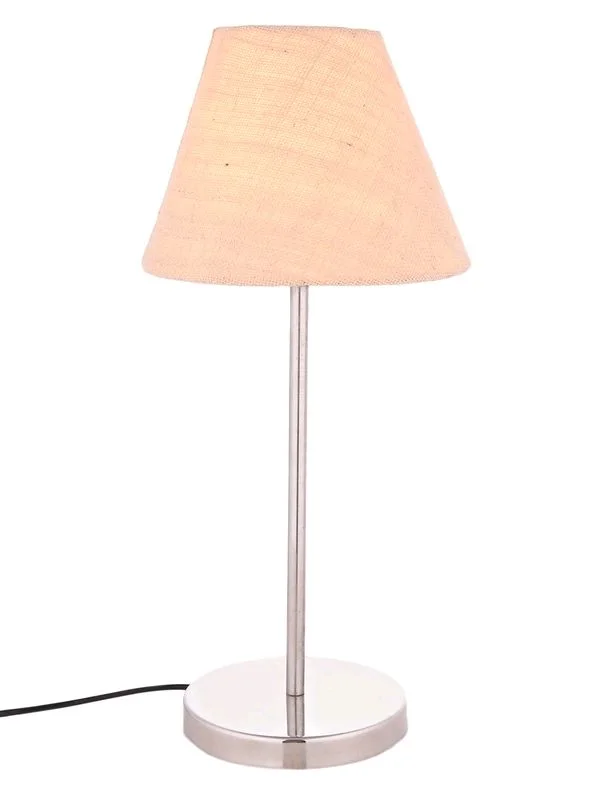 Metal Table Lamp with White Jute Shade
