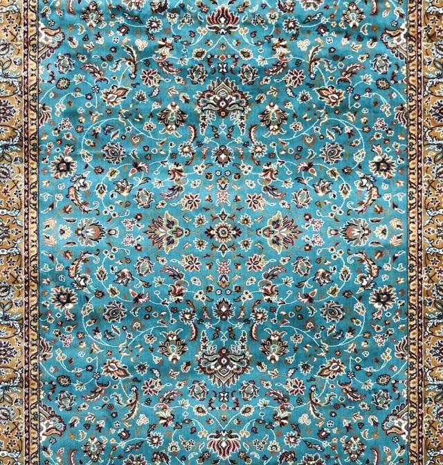 Blue Persian Silk Carpet For Living Room & Bedroom