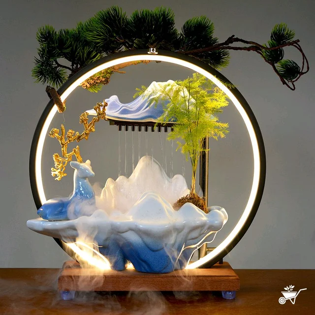 Sapphire Bliss Water Fountain LED Decor Zen Garden