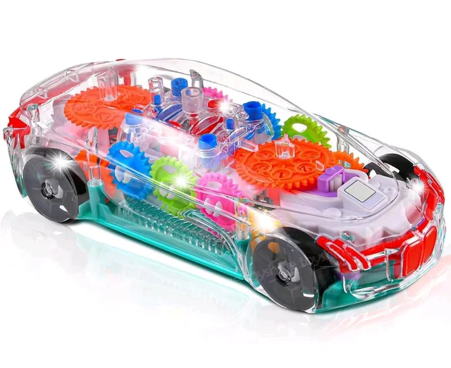 Concept Musical and 3D Lights Kids Transparent Car, Toy for 2 to 5 Year Kids Baby Toy, Multicolor