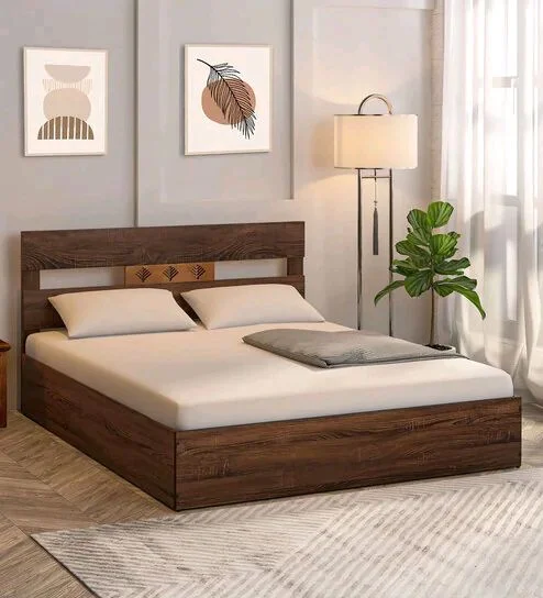 Queen Size Bed in Walnut Finish