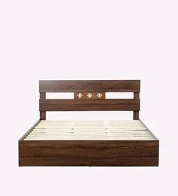 Queen Size Bed in Walnut Finish