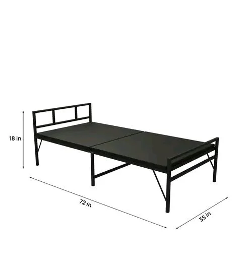 Metal Folding Bed In Black Colour