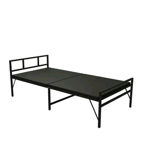 Metal Folding Bed In Black Colour