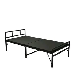 Metal Folding Bed In Black Colour