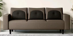 Pangram Fabric 3 Seater Sofa In Taupe Colour