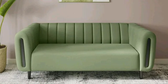 Paramount Fabric 3 Seater Sofa in Green Colour