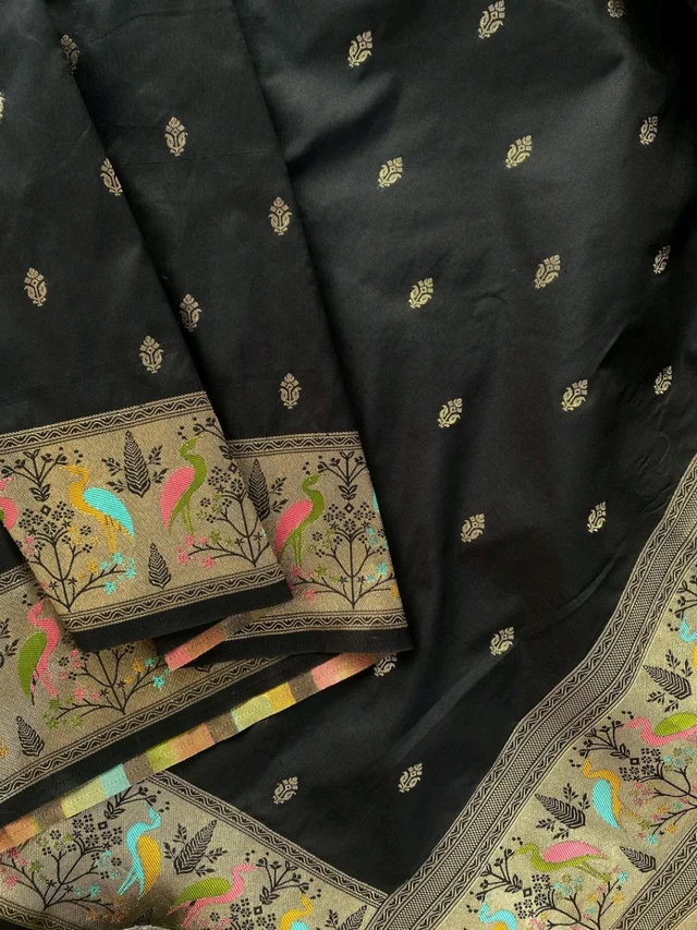 Black Gemini Banarasi Silk Saree