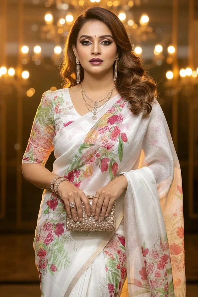 Meadow of Roses Fancy Chanderi Saree
