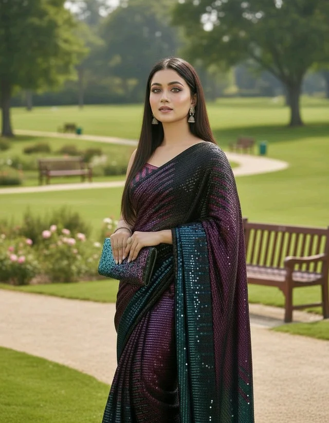 Gala Glow Georgette Saree